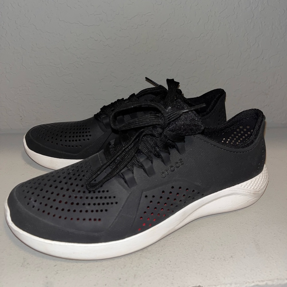 Crocs tennis shoes!! Only worn once!! Women’s size 9